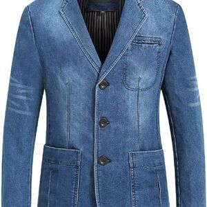 Cloud Style. Men  Blue Denim Blazer